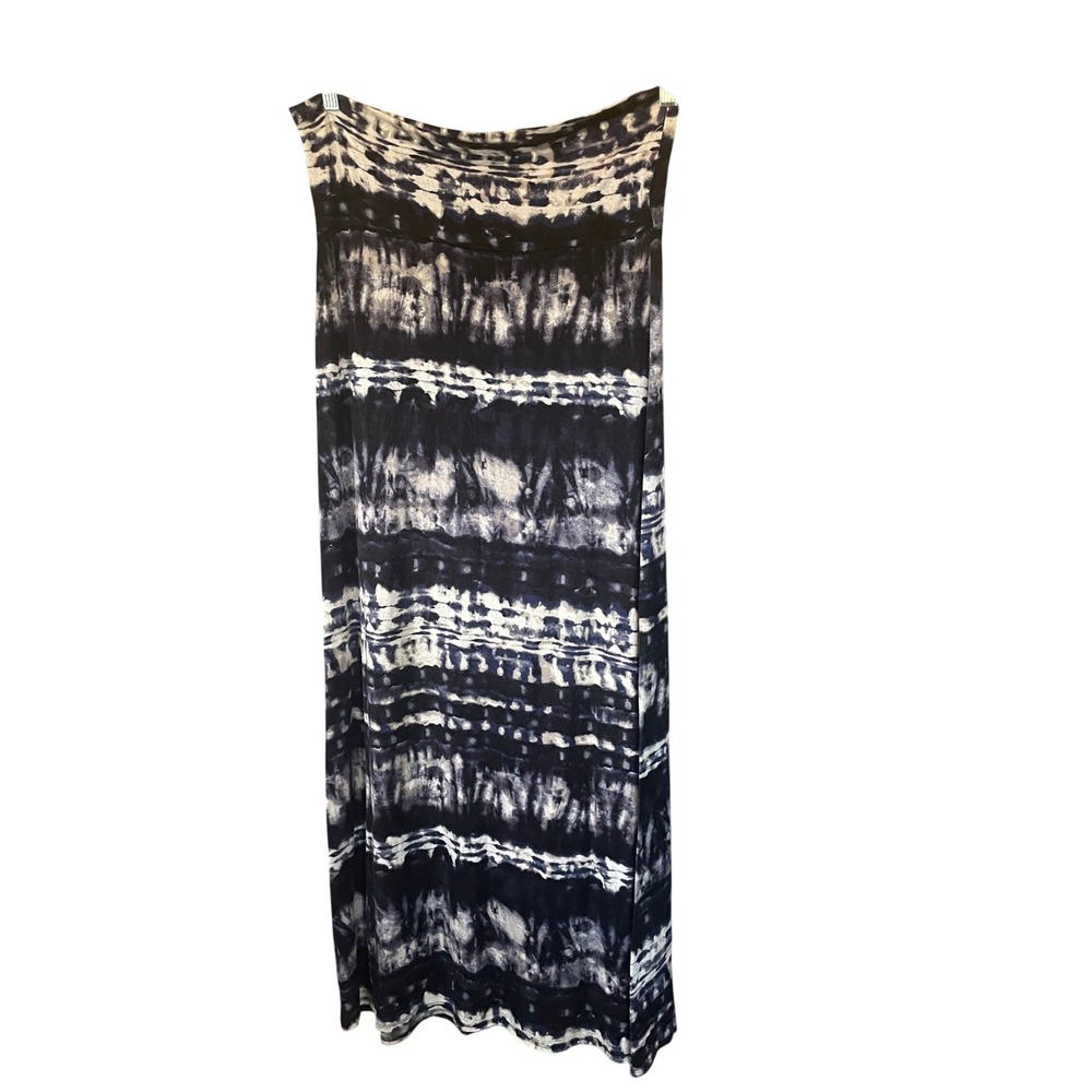Women Y2K Boho Fold Over Maxi Skirt Size L Hippie Stretch Coastal Beach Festival